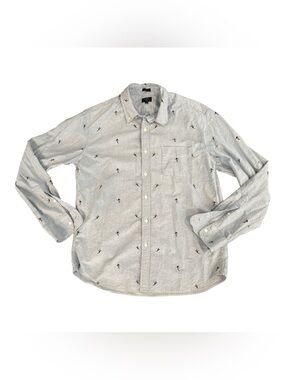 J. Crew Women’s XL Slim Fit Denim Skirer Button Up Shirt Embroidered Chambray